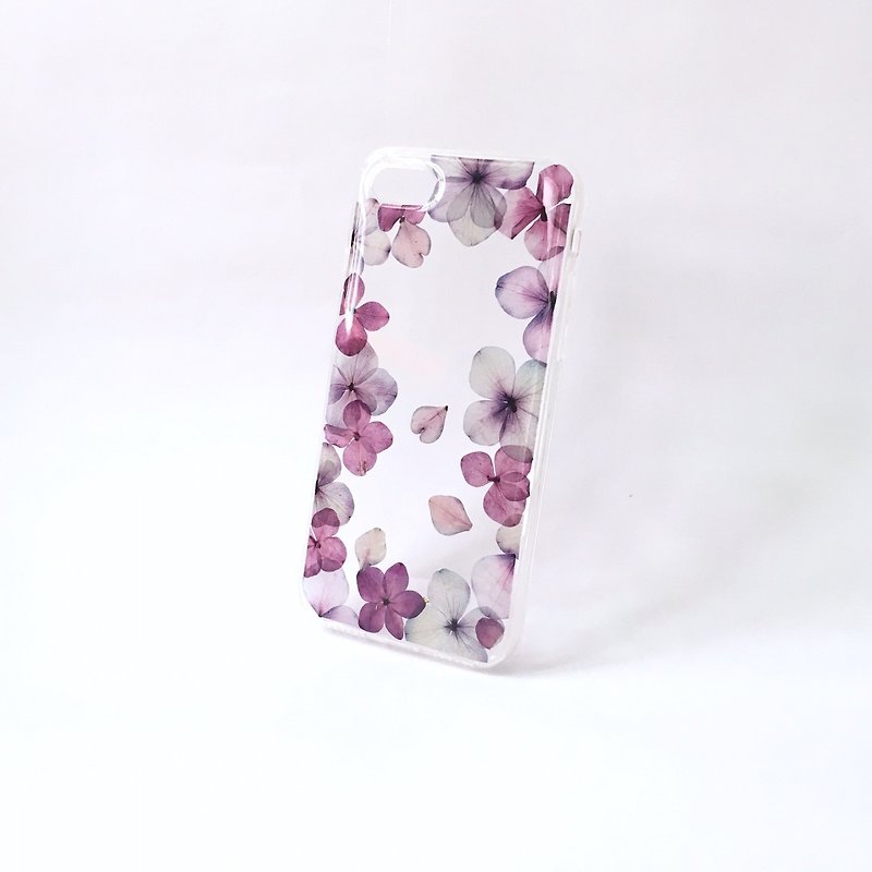 幸福盛宴 繡球花押花 iphone 13 S21 手機殼 - 其他 - 矽膠 紫色