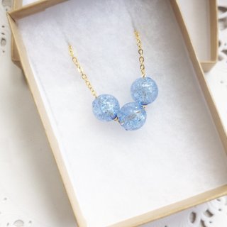 &amp;quot;LaPerle&amp;quot; Ice Blue Ice Symphony good popcorn bead necklace bead necklace 16k rose gold plated or rhodium-plated brass Handmade Christmas gifts