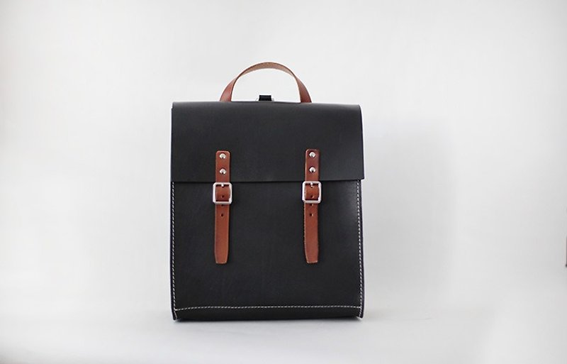 joydivision vintage black city bag men bag leather shoulder bag large capacity college riding - Backpacks - Genuine Leather Black