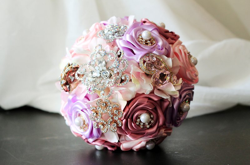 Jewelry Bouquet [Rose Jewelry Series] Big Rose / Pink Purple - Other - Other Materials Pink