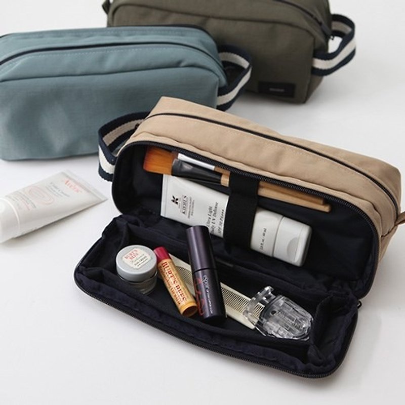 [She] cattle a water Korea ithinkso Double Zip Dopp double zipper storage bag travel cosmetic bag - Toiletry Bags & Pouches - Other Materials 
