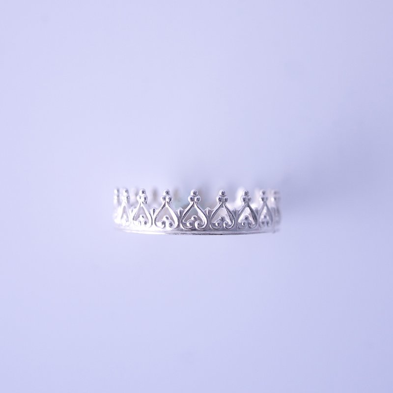 Silver 925 Princess Lace Ring - แหวนทั่วไป - โลหะ สีเทา