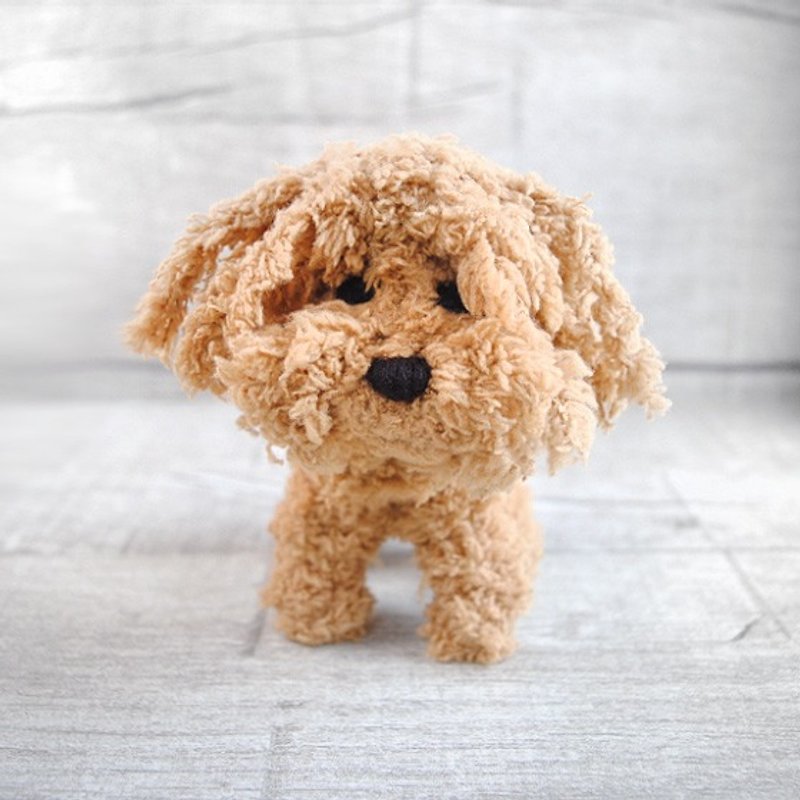 (One pair price) 13 ~ 15cm pet cloned [feiwa Fei handmade baby doll pet poodle] (welcome to build your dog) - ตุ๊กตา - วัสดุอื่นๆ สีนำ้ตาล