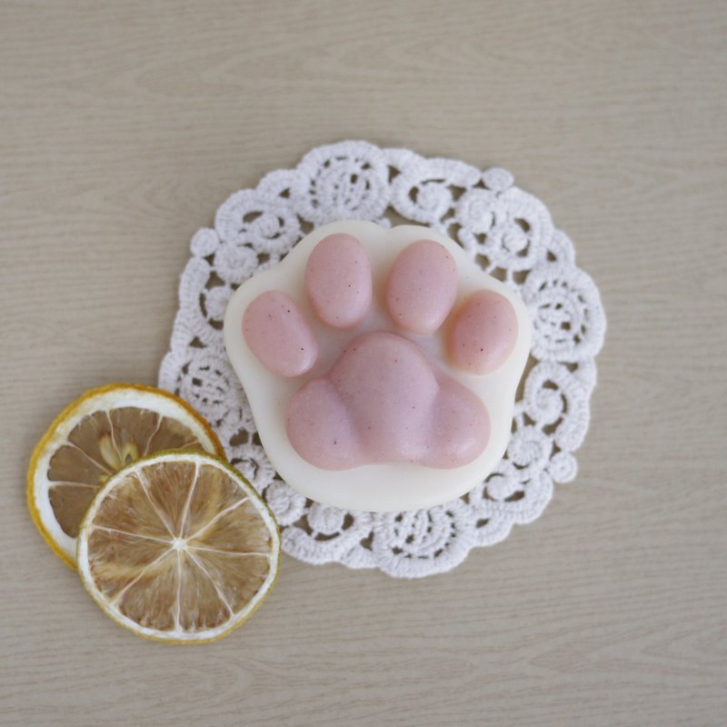 檸檬 | 人用 | 乳油木果手工沐浴貓掌皂 | 貓手作 | 果香調 - 沐浴露/番梘 - 植物．花 白色