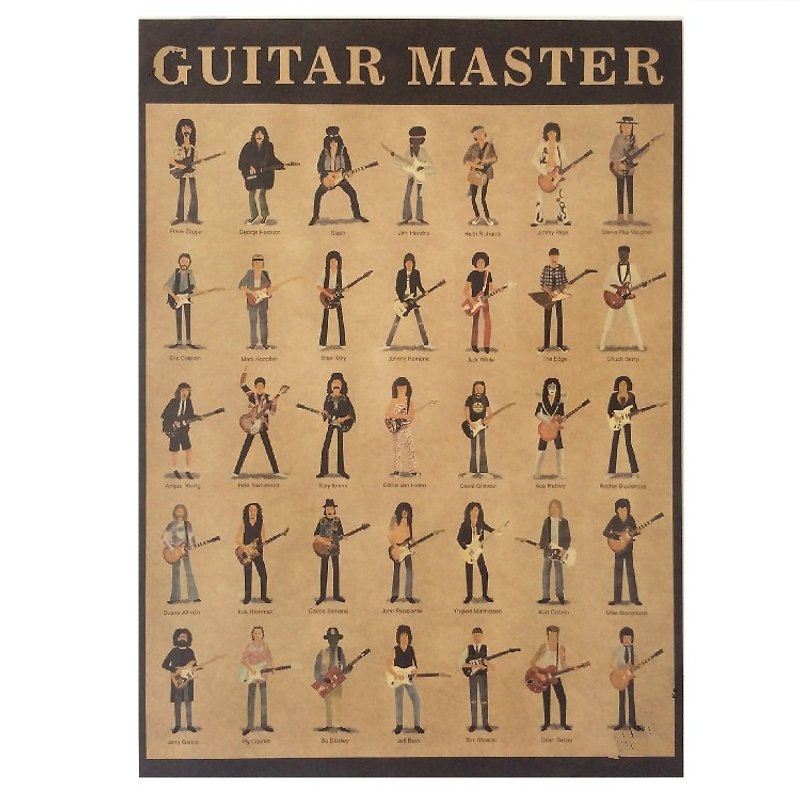 god leading poster [series] World famous rock musicians wine home decoration kraft posters 53 * 38cm Soon - Posters - Paper Brown