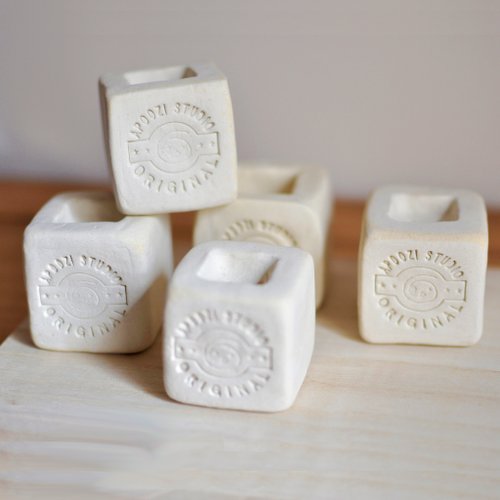 Handmade white ceramic soap dish