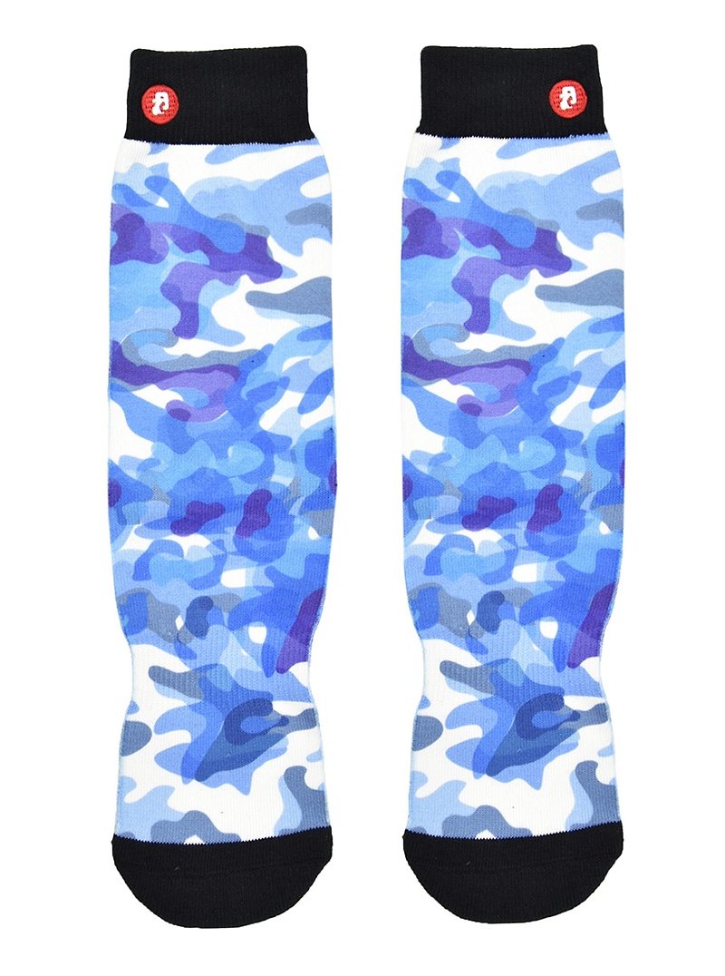 Fool's Day Printed Crew Socks - Abstract Blue Camouflage - ถุงเท้า - วัสดุอื่นๆ หลากหลายสี