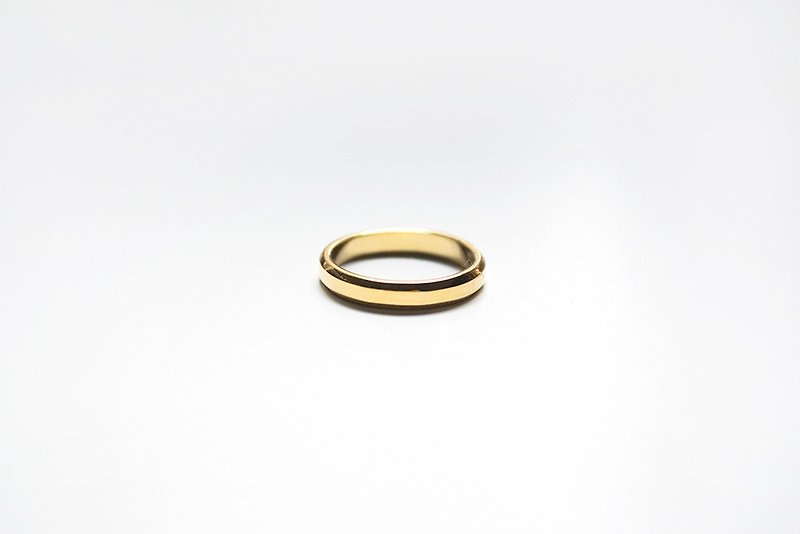 925 Silver Simple Ring (Gold) / Christmas gift - แหวนทั่วไป - เงินแท้ สีทอง