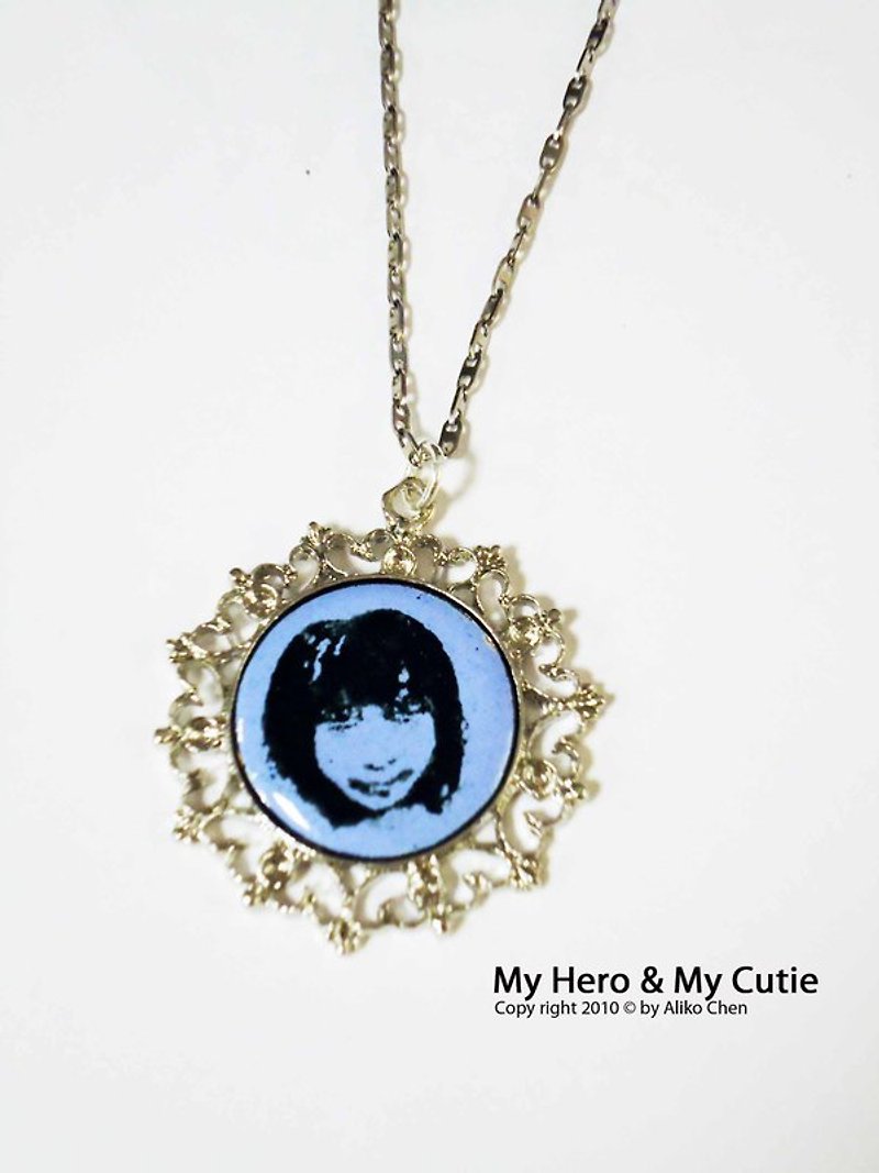 My Hero & amp; My Cutie Personalized custom portrait enamel necklace A Valentine's Day gift - Necklaces - Other Metals 
