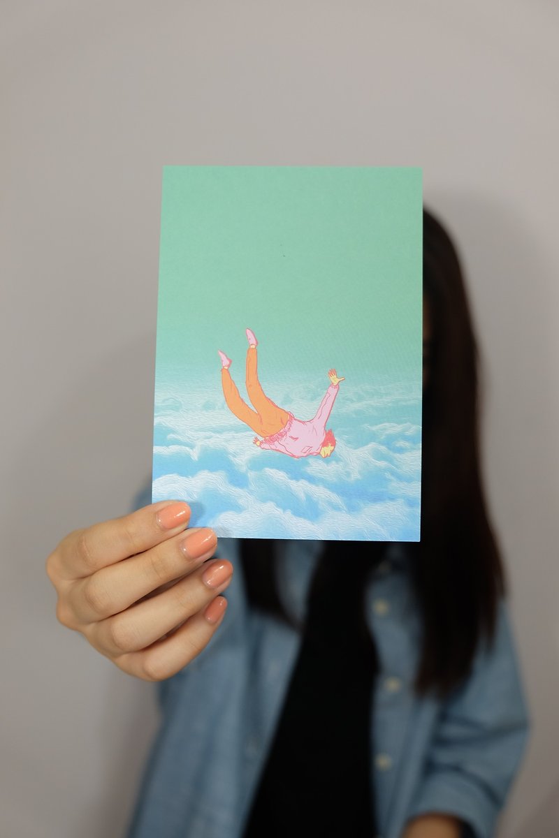 KATRINA "FALLING" postcard - การ์ด/โปสการ์ด - กระดาษ สีเขียว