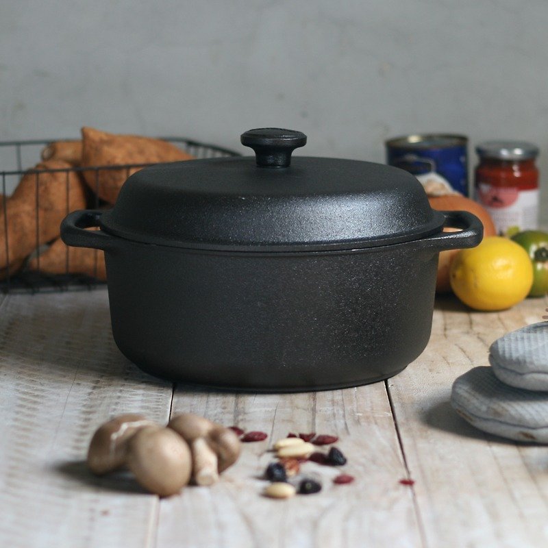 Swedish SKEPPSHULT classic round cast iron pot 4L - เครื่องครัว - โลหะ สีดำ