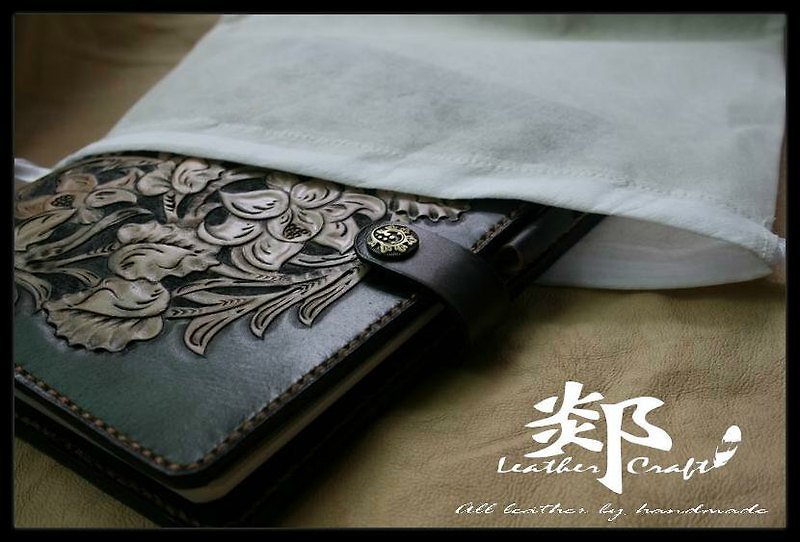 Handmade Tang Turf Carving Notebook - Notebooks & Journals - Genuine Leather 