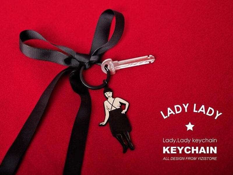 YIZISTORE metal keychain key ring fashion personality - people singing - ที่ห้อยกุญแจ - โลหะ 