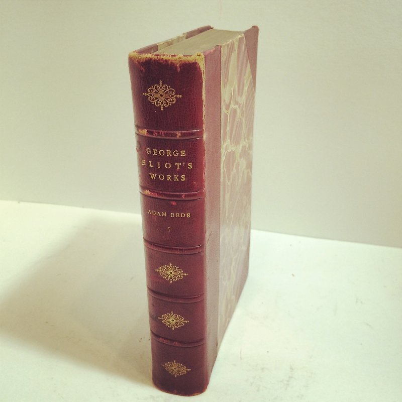 England 1883 Zhen antique leather books George Eliot's Works - อื่นๆ - กระดาษ สีแดง