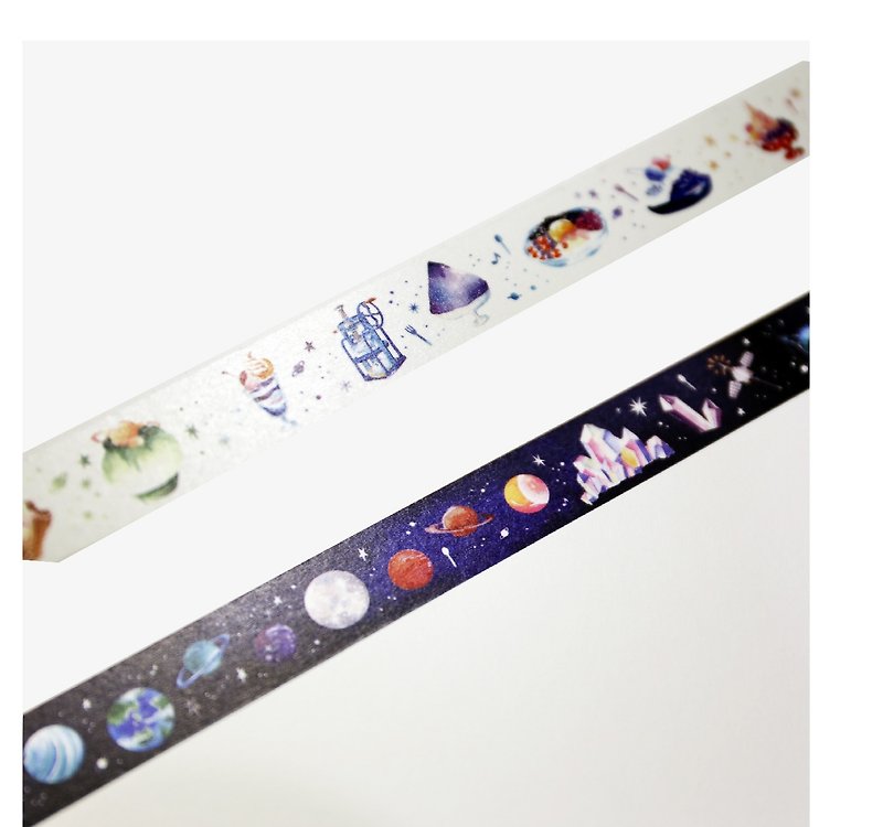 宇宙剉冰│有贈品組合 Stunning Ice + Sparkling Planet 紙膠帶 - 紙膠帶 - 紙 多色