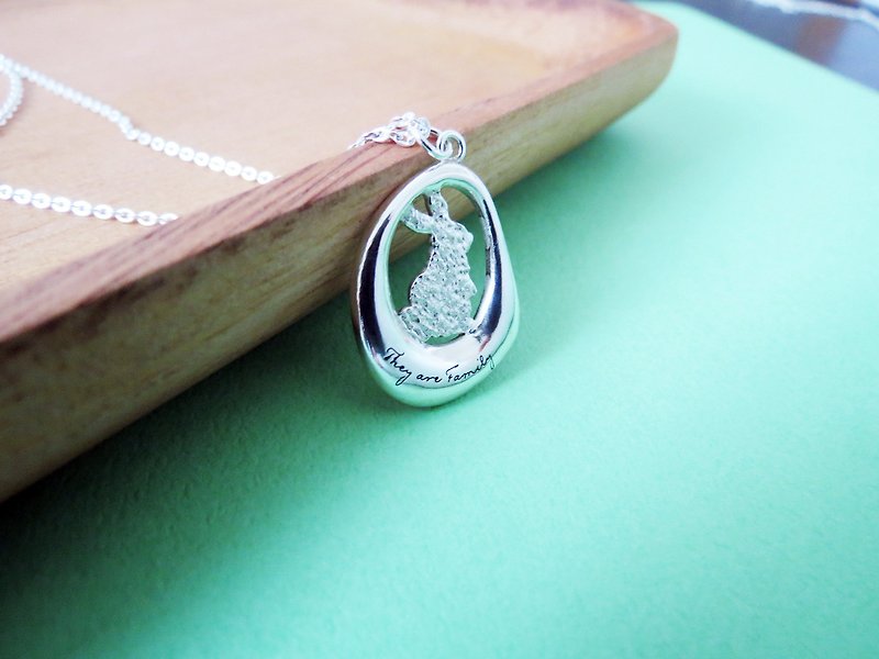 They are Family- Rabbit sterling silver long necklace - Cpercent jewelry - Necklaces - Sterling Silver Silver