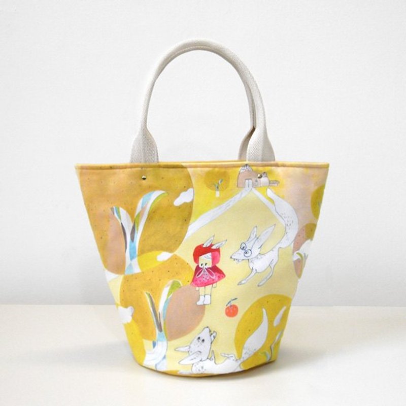 【 Chiao's  】Little Red Riding Hood  Bucket Tote - Handbags & Totes - Other Materials Yellow