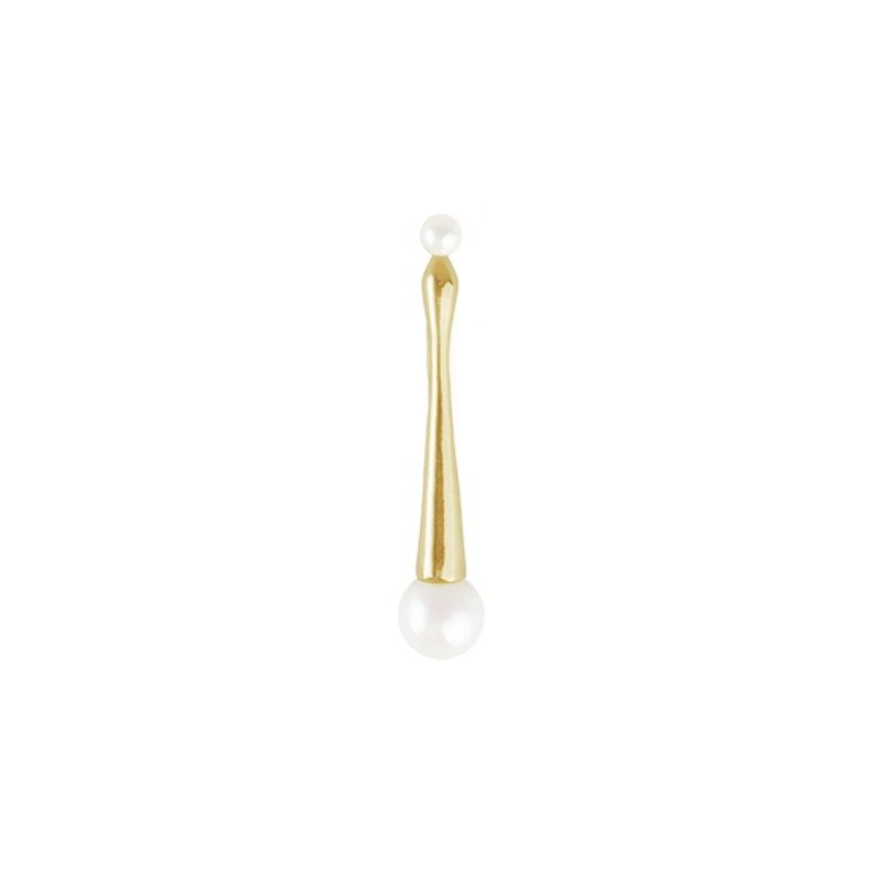 Simple gold pearl pendant DAAT - Necklaces - Other Metals 