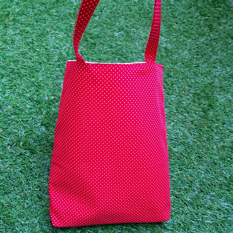 水玉 / 紅  肩背包 - กระเป๋าแมสเซนเจอร์ - วัสดุอื่นๆ สีแดง