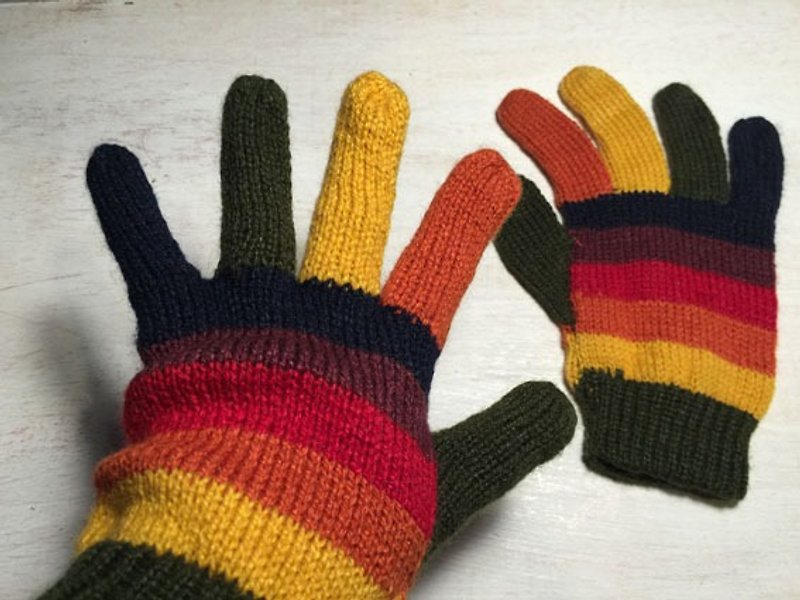 手套快樂彩虹-綠拇指 - 手套/手襪 - 其他材質 多色