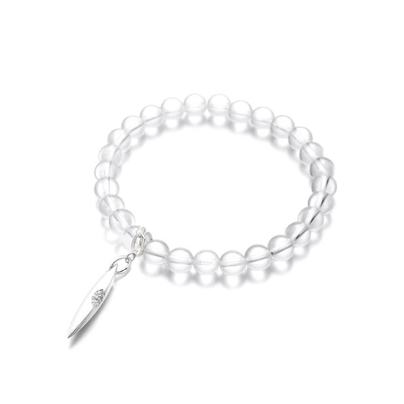 Rock Crystal Bracelet, Clear Stone Quartz Bracelet, Pisces Aries Quartz Bracelet - Bracelets - Crystal White
