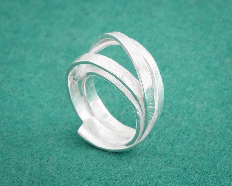 Japanese silver ring - Free size ring - Linear band design - Paper chain series - General Rings - Other Metals Silver
