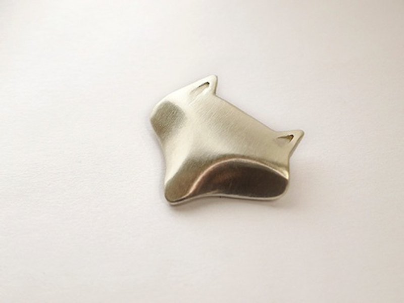 925 silver pendant white fox - สร้อยคอ - โลหะ ขาว