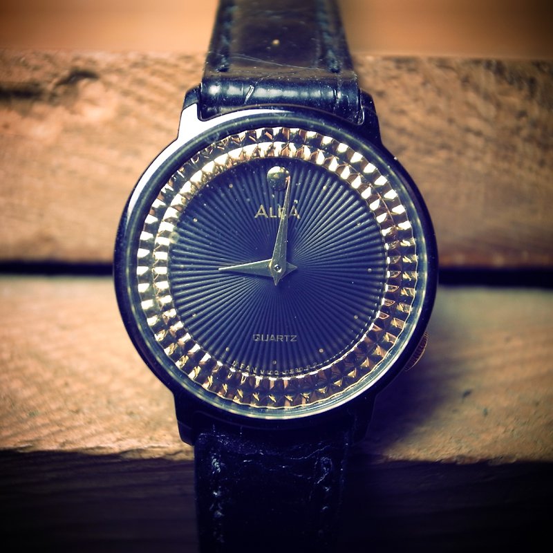 [ 老骨頭 ] 早期 古董 黑色 ALBA 雅柏錶 日製 石英錶 VINTAGE 古董 RETRO 古董錶 復古 - Women's Watches - Genuine Leather Black