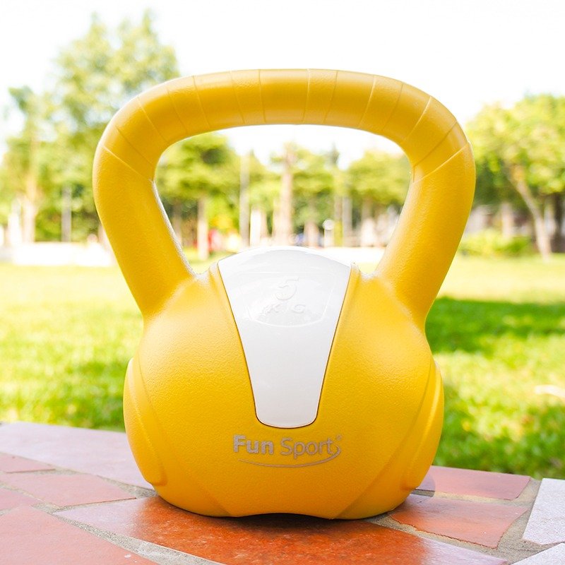 Fun Sport 5kg kettlebell (yellow) - Fitness Equipment - Plastic Yellow