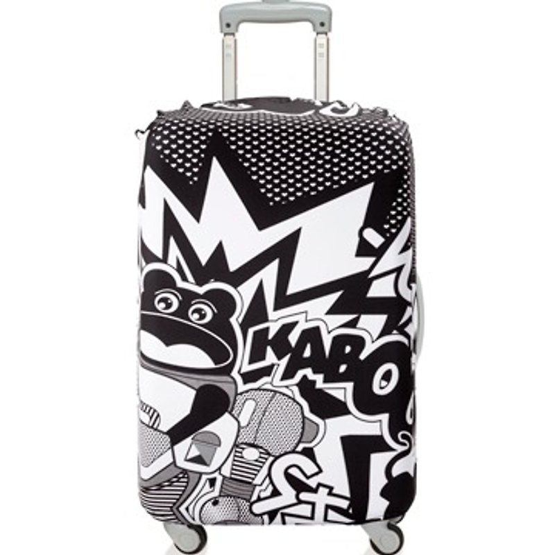 LOQI suitcase cover│Little black bear【M size】 - กระเป๋าเดินทาง/ผ้าคลุม - วัสดุอื่นๆ สีดำ