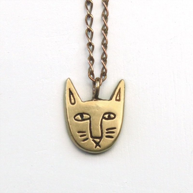 โลหะ สร้อยคอ สีทอง - cat Bronze necklace