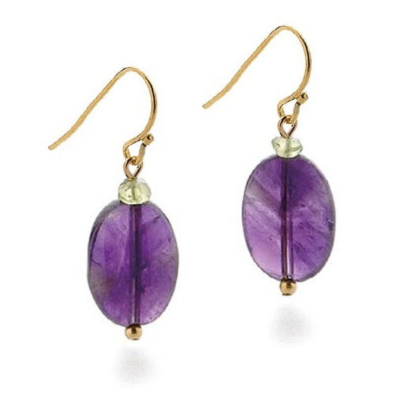 古典希臘紫水晶耳環 - 耳環/耳夾 - 其他金屬 紫色