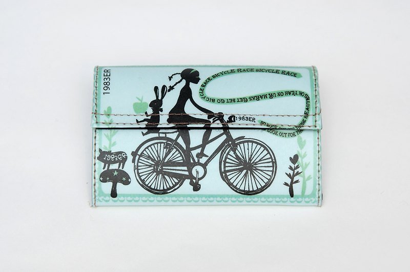 1983ER紙包-愛麗絲腳踏車 - 長短皮夾/錢包 - 紙 藍色