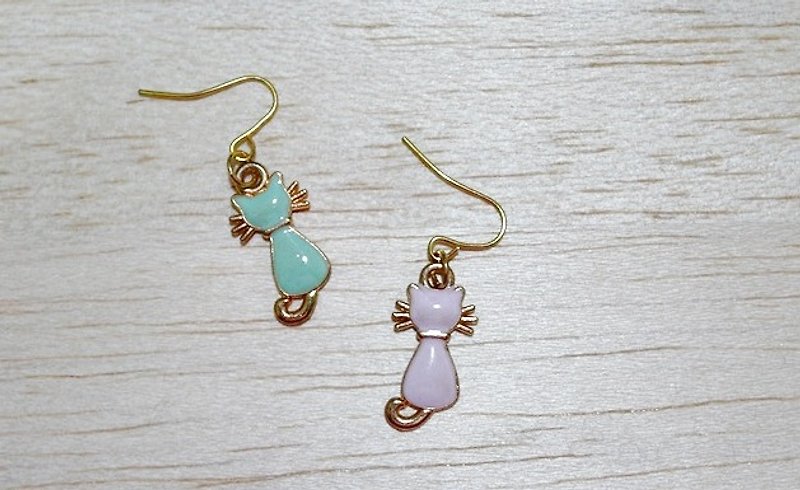 Alloy * cute * _ cats hook earrings - color series - - Earrings & Clip-ons - Other Metals Purple