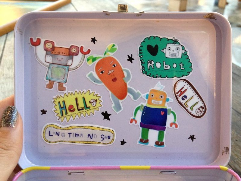 Hello Robot/Robert Sticker Set - Stickers - Paper Orange