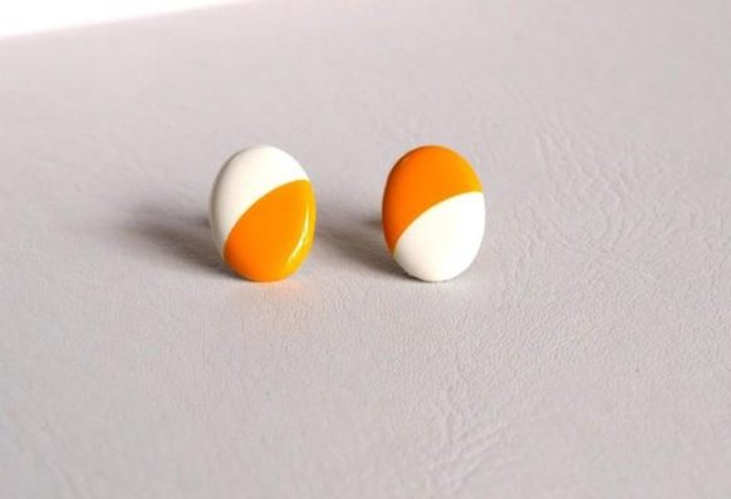 Ostrich egg earrings mustard - Earrings & Clip-ons - Plastic Orange