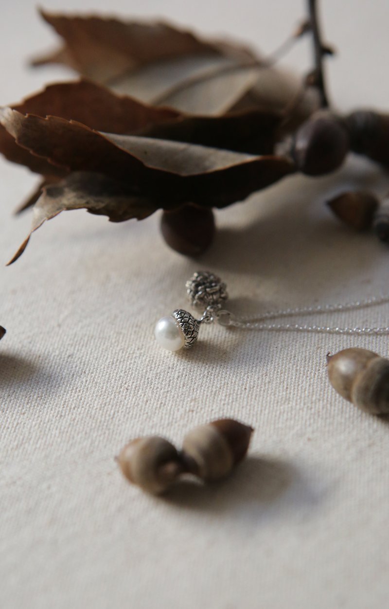 Life's Love Pine Cone and Acorn Necklace in Sterling Silver - Necklaces - Sterling Silver Silver