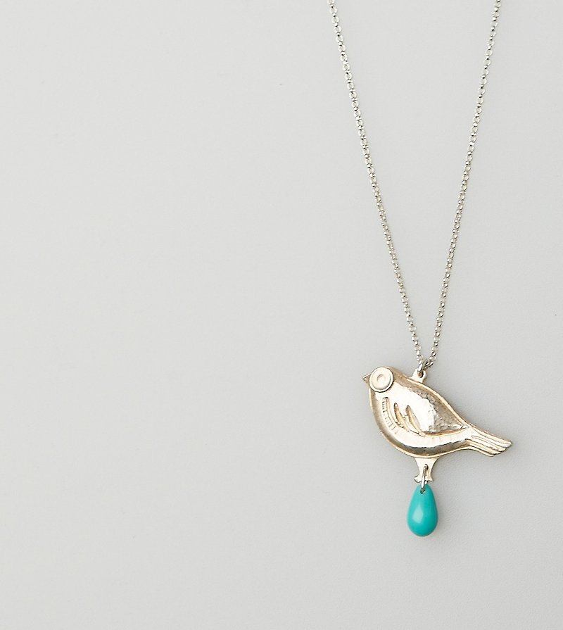 I-Shan13 Bird Drop Necklace - สร้อยคอ - เงินแท้ สีเงิน