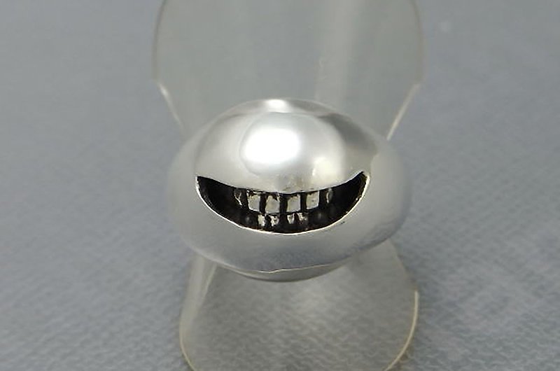 純銀 戒指 銀色 - smile ball ring_2 (s_m-R.06) 微笑 笑 銀 戒指 指环 環 jewelry sterling silver