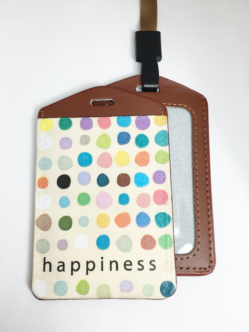Handmade leather goods-happiness point leather ticket holder/document set/identification certificate - ID & Badge Holders - Genuine Leather Multicolor