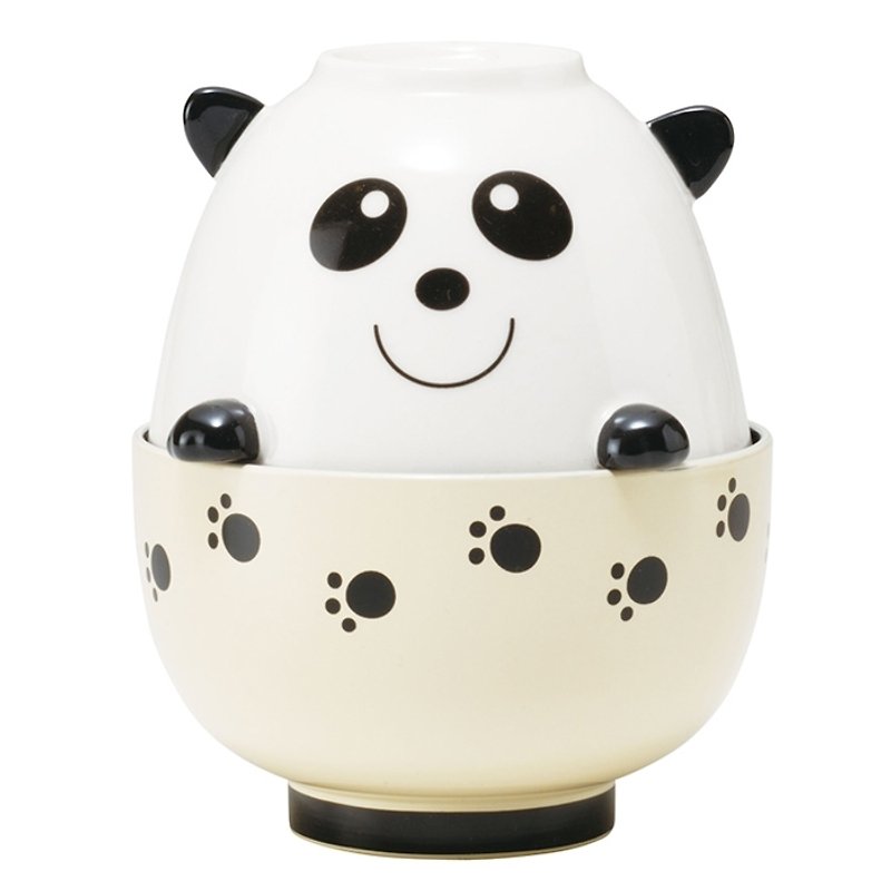 sunart rice bowl set │ panda footprints - Bowls - Other Materials White