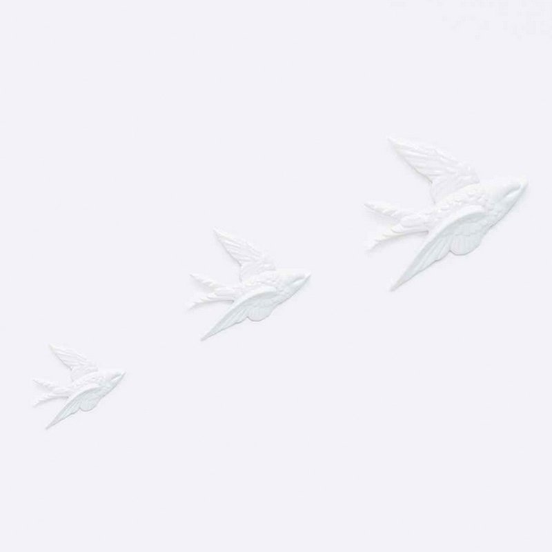 OOPSY Life - Swallow white ceramic ornaments - RJB - Wall Décor - Other Materials White