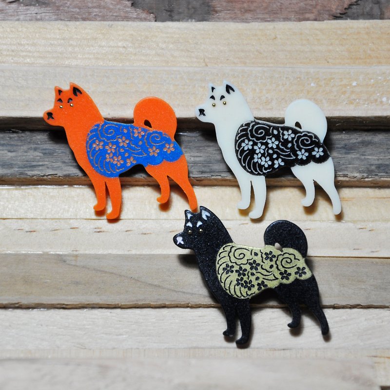 Dog Boss < blowing snow and wind cherry tattoo brooch > - Other - Plastic 