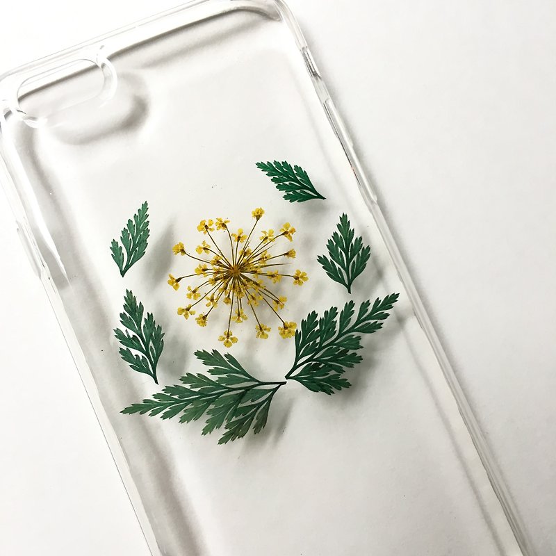 Phone case for HIM - pressed flowers case - Phone Cases - Plants & Flowers Green