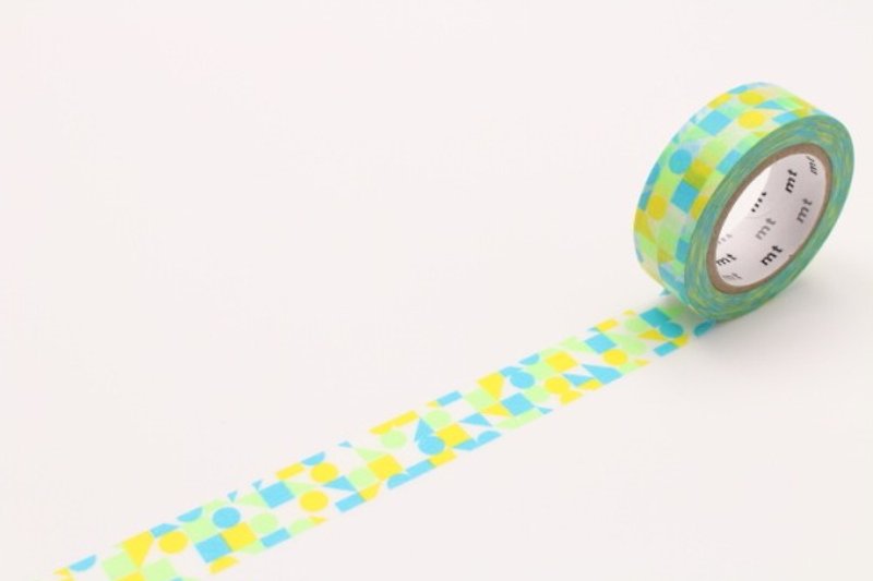 Mt and paper tape Deco [Geometry Story - Blue (MT01D298)] - Washi Tape - Paper Blue