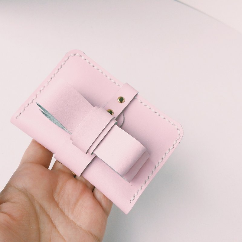 Zemoneni Leather purse all purpose for coin card and money notes - กระเป๋าคลัทช์ - หนังแท้ สึชมพู