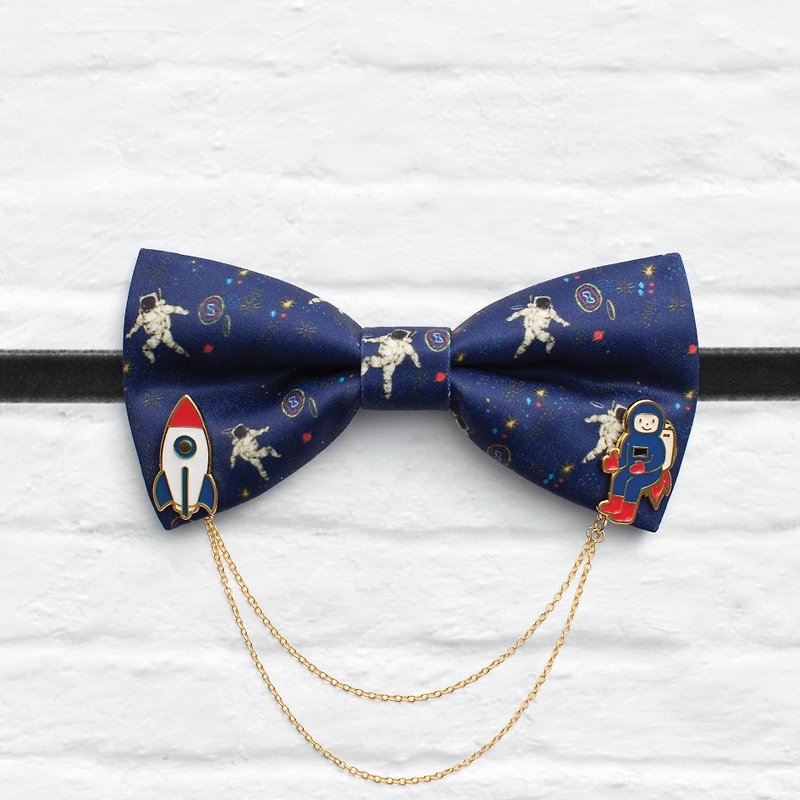 Style 0172 Bowtie with decorative pins  -  Wedding Bowtie - Chokers - Other Materials Blue