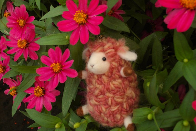 Color curly lamb decorations - ตุ๊กตา - ขนแกะ สีส้ม