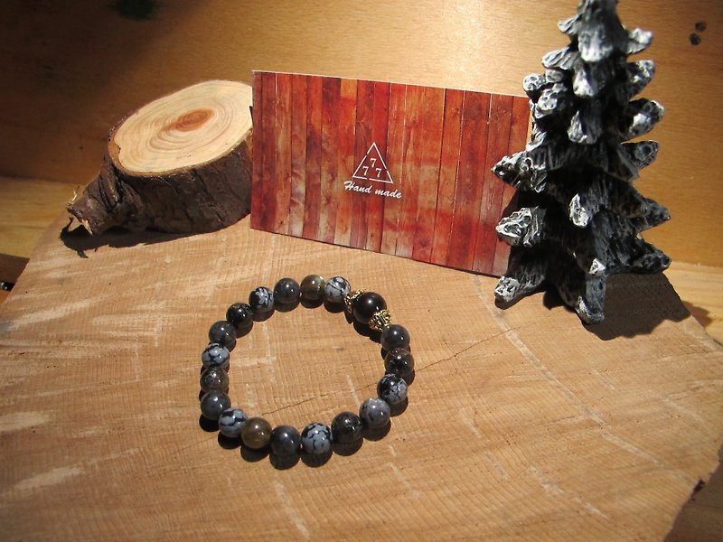 Obsidian Blessing / Handmade Stone Bracelet - Metalsmithing/Accessories - Other Materials 