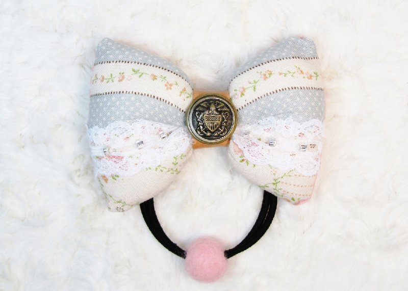 Phancy's手工蝴蝶結髮束/髮圈[04-Girls' wish 女孩的願望] - Hair Accessories - Other Materials Pink